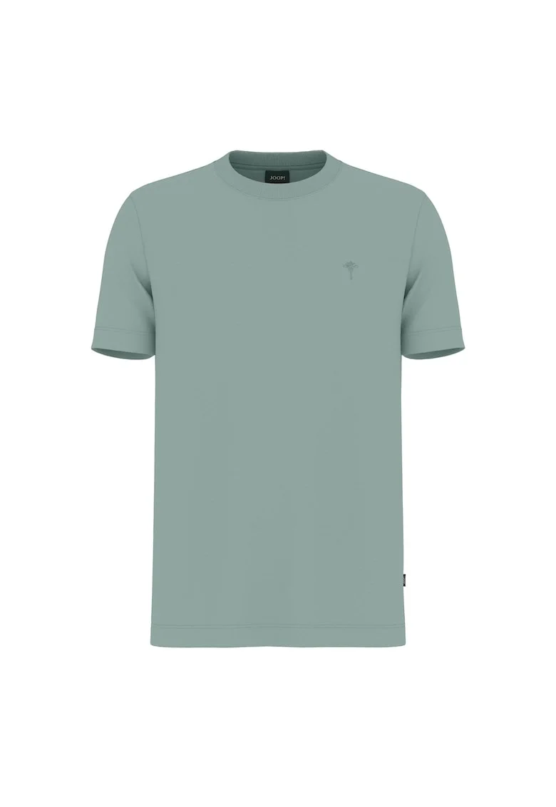 Tricou din bumbac organic cu decolteu la baza gatului, Verde