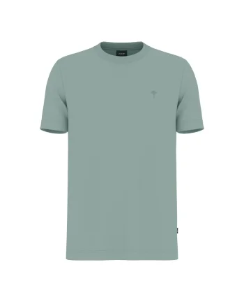 Tricou din bumbac organic cu decolteu la baza gatului, Verde