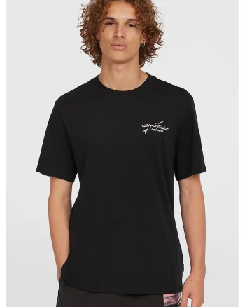 Tricou cu logo pe piept, Negru/Portocaliu pal/Alb optic