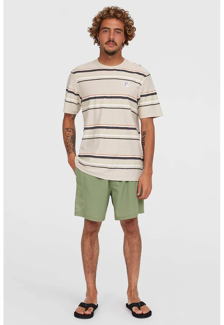 Pantaloni scurti de baie cu logo, Verde sparanghel