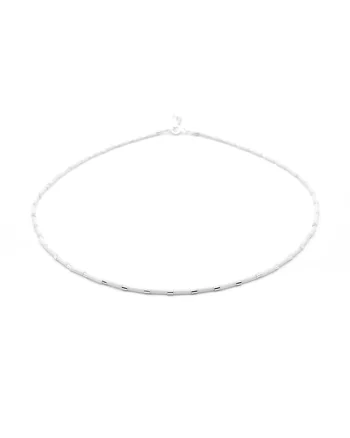 Colier cu accesorii tubulare, Argint 925 si margele colorate, Alb