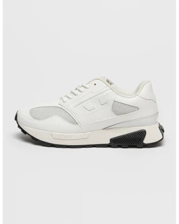 Pantofi sport cu insertii din piele intoarsa S-Tame, Negru stins/Alb murdar