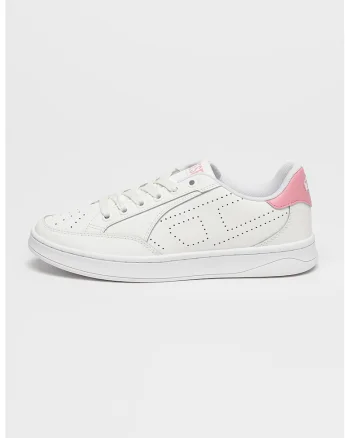 Pantofi sport din piele cu perforatii Dakota, Roz pastel/Alb murdar