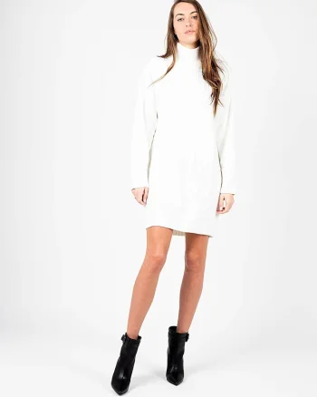 Rochie pulover cu guler inalt,