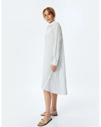 Rochie-camasa lejera, Alb/Bleumarin