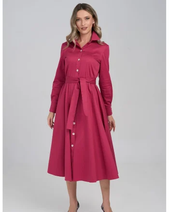 Rochie-camasa cu cordon Jule, Fucsia