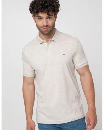 Tricou polo de bumbac, Gri melange