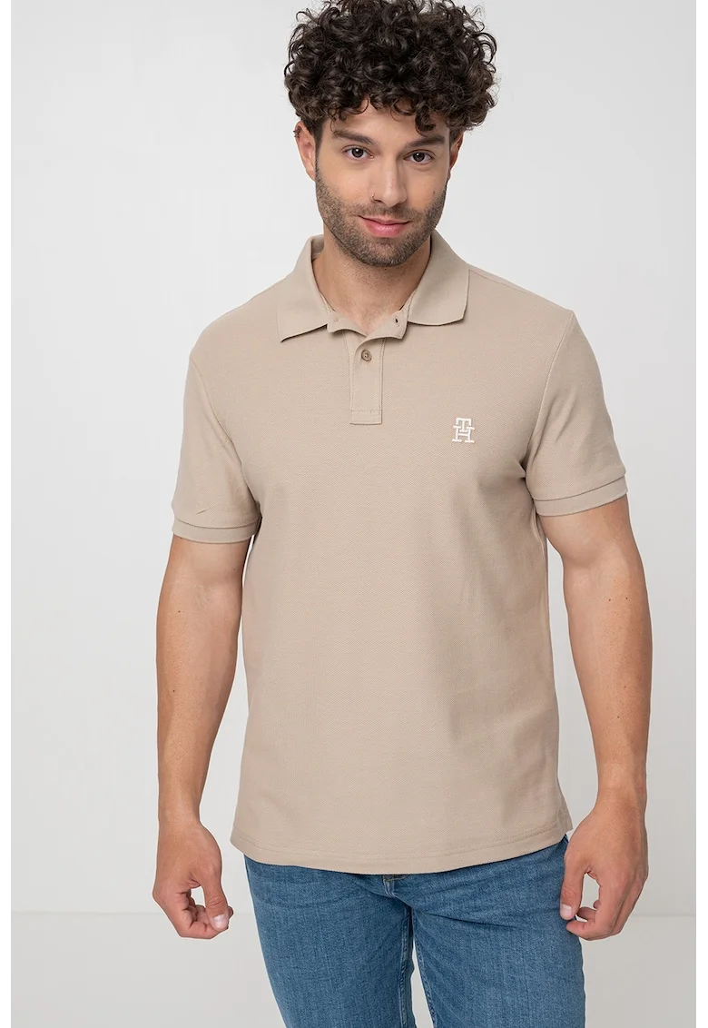 Tricou polo din bumbac organic, Maro nisip