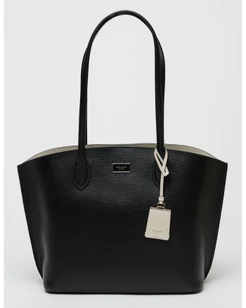 Geanta shopper din piele, Negru