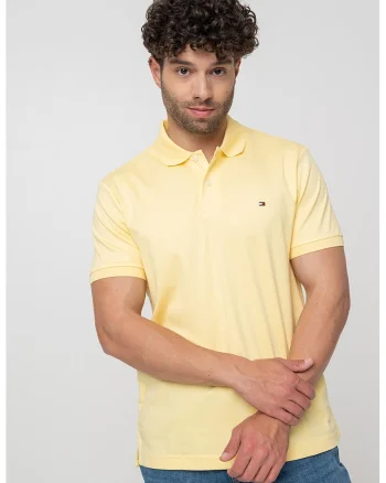 Tricou polo de bumbac, Galben pai