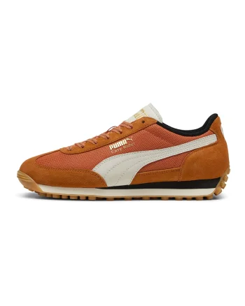 Pantofi sport unisex cu insertii din piele Easy Rider, Alb/Portocaliu mandarina