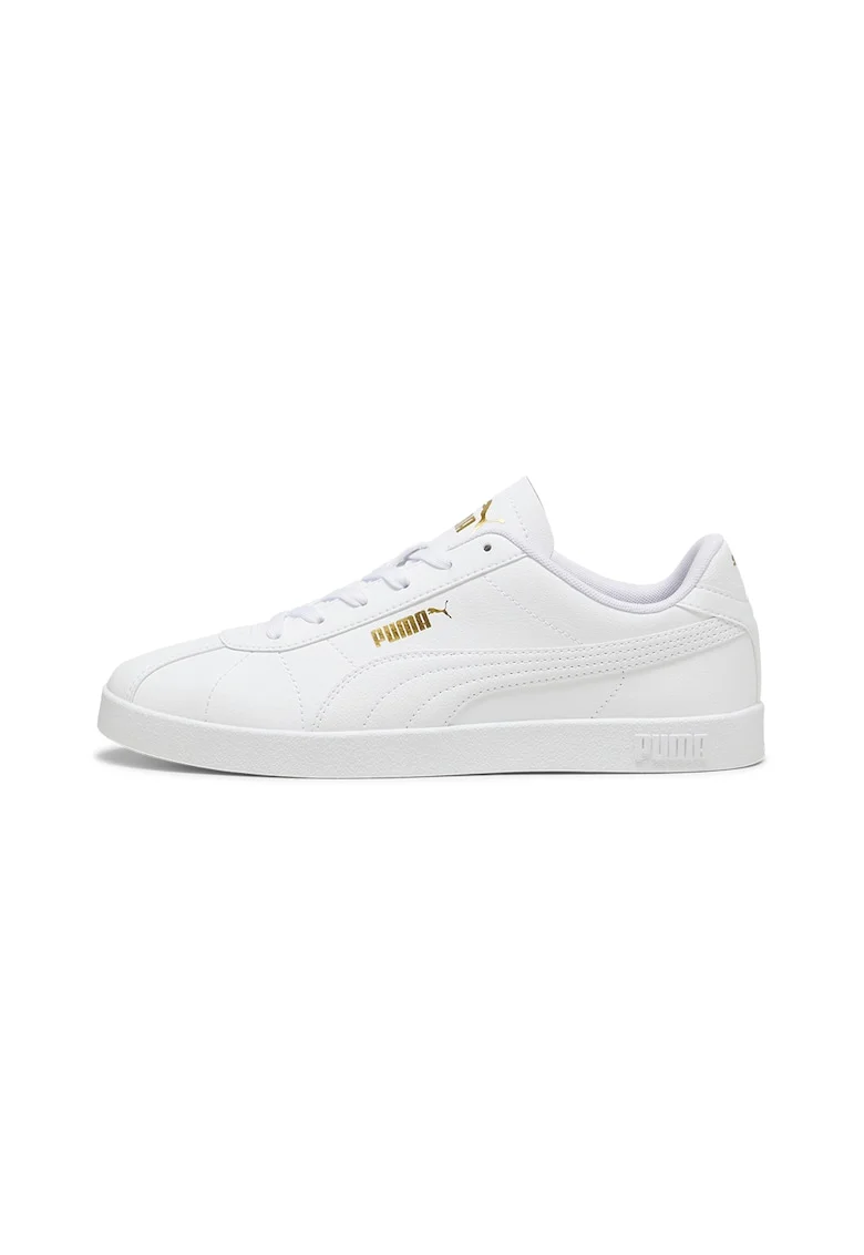 Pantofi sport Club II unisex de piele ecologica cu logo, Alb optic