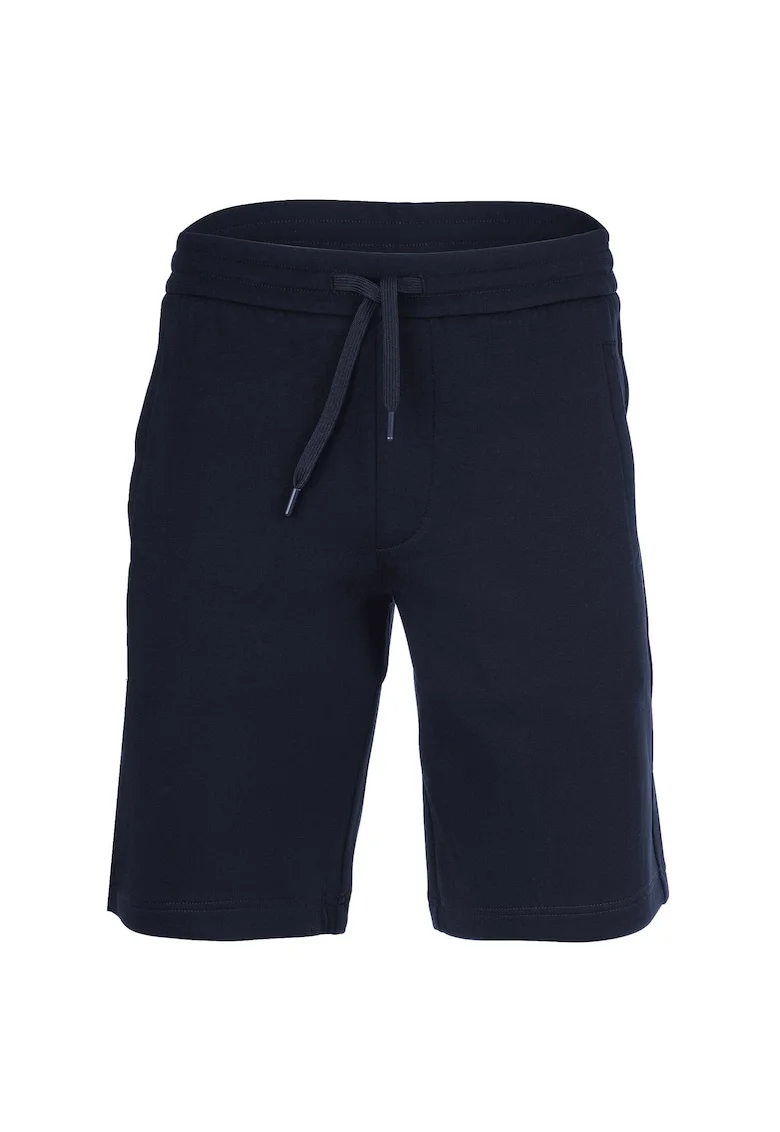 Bermude cu snur de ajustare si broderie logo, Bleumarin