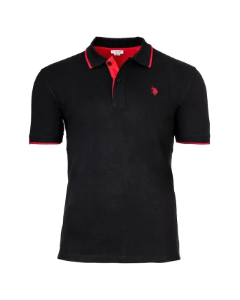 Tricou polo din amestec de bumbac, Negru