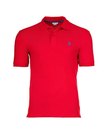 Tricou polo cu broderie logo, Rosu