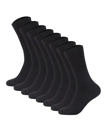 Set de sosete lungi unisex din amestec de bumbac - 8 perechi, Negru