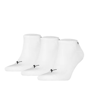 Set de sosete unisex pana la glezna cu detaliu logo - 3 perechi, Alb