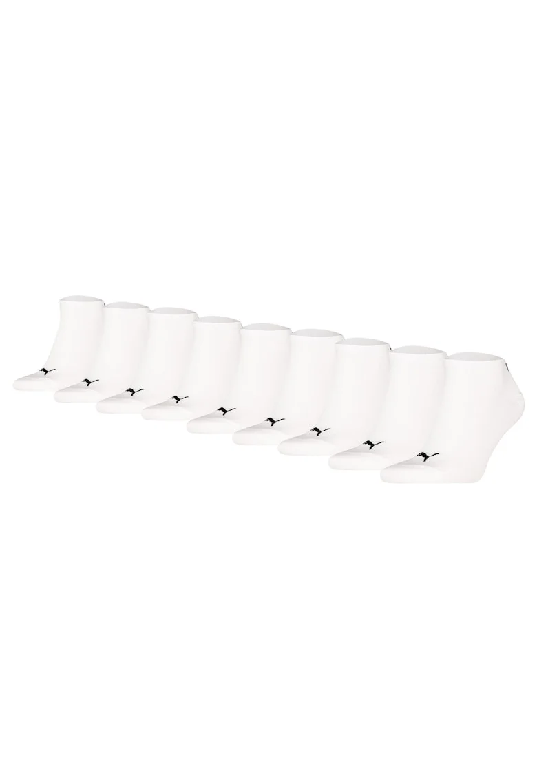 Set de sosete unisex pana la glezna - 9 perechi, Alb