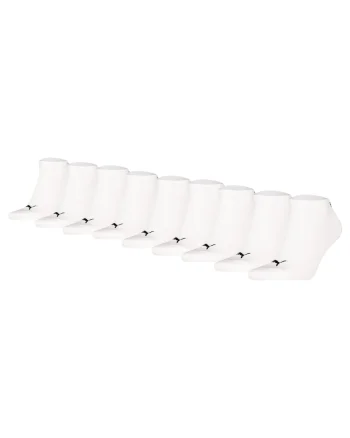 Set de sosete unisex pana la glezna - 9 perechi, Alb