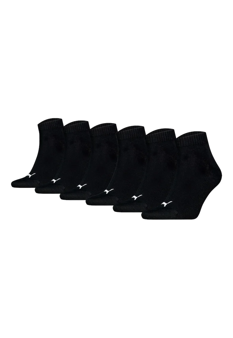 Set de sosete scurte unisex cu logo - 6 perechi, Negru