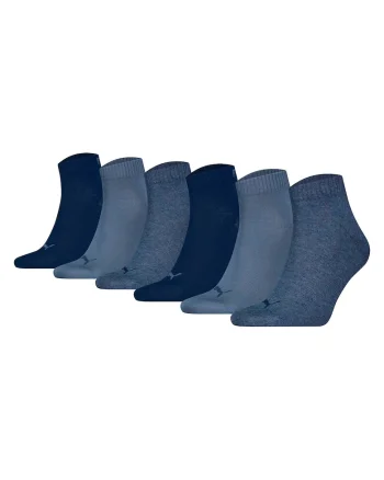 Set de sosete scurte unisex cu logo - 6 perechi, Albastru