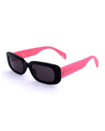 Ochelari de soare dreptunghiulari cu lentile uni, Roz pastel