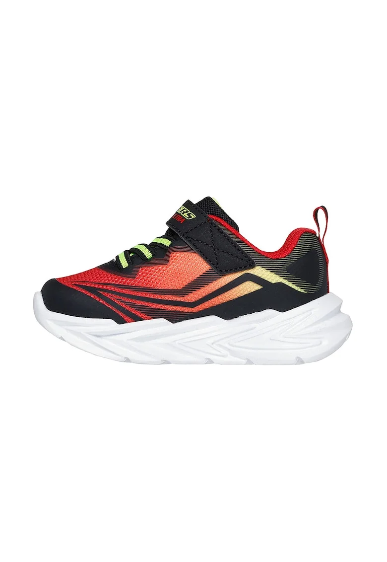 Pantofi sport de piele ecologica cu model grafic, Rosu/Negru