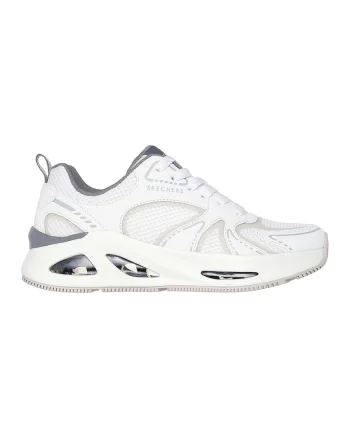 Pantofi sport cu talpa wedge si segmente din piele ecologica si material textil Uno Ego Wedge, Alb