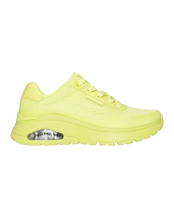 Pantofi sport din material textil cu talpa wedge si insertii din piele ecologica Uno Flex, Verde lime