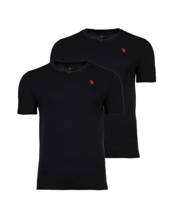 Set de tricouri cu logo discret - 2 piese, Negru