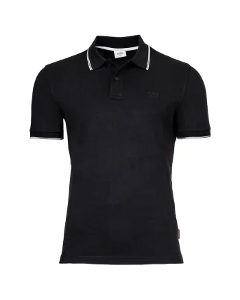 Tricou polo din pique Agnello, Negru