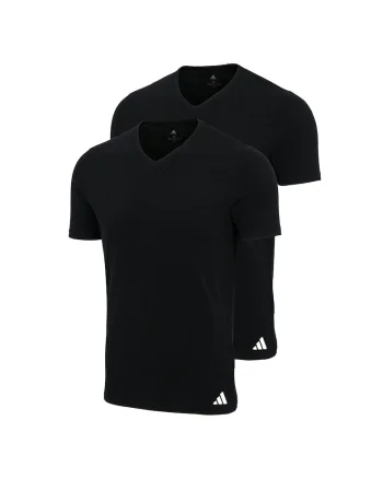 Set de tricouri cu decolteu in V - 2 piese, Negru