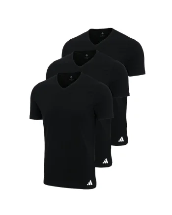 Set de tricouri cu decolteu in V - 3 piese, Negru