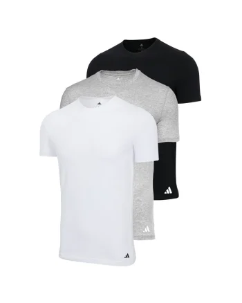 Set de tricouri cu logo - 3 piese, Alb/Negru/Gri