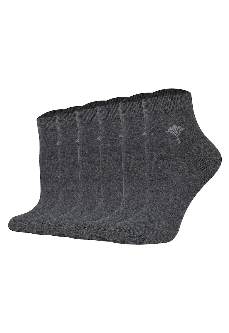 Set de sosete scurte din amestec de bumbac - 6 perechi, Gri antracit