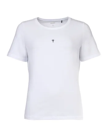 Tricou uni cu decolteu la baza gatului, Alb