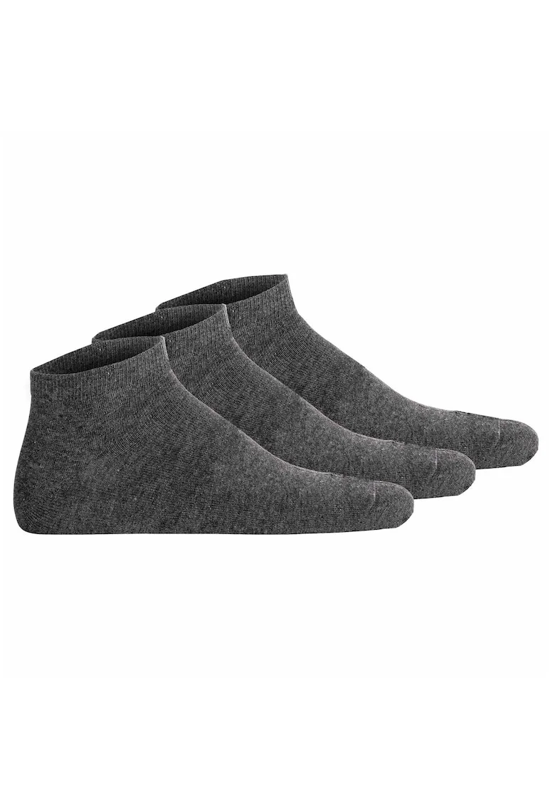 Set de sosete uni pana la glezna - 3 piese, Gri inchis