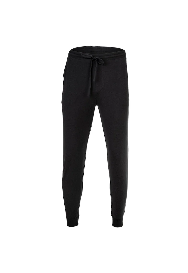 Pantaloni de trening din amestec de bumbac cu snur, Negru