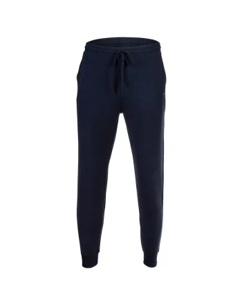 Pantaloni de trening din amestec de bumbac cu snur, Albastru