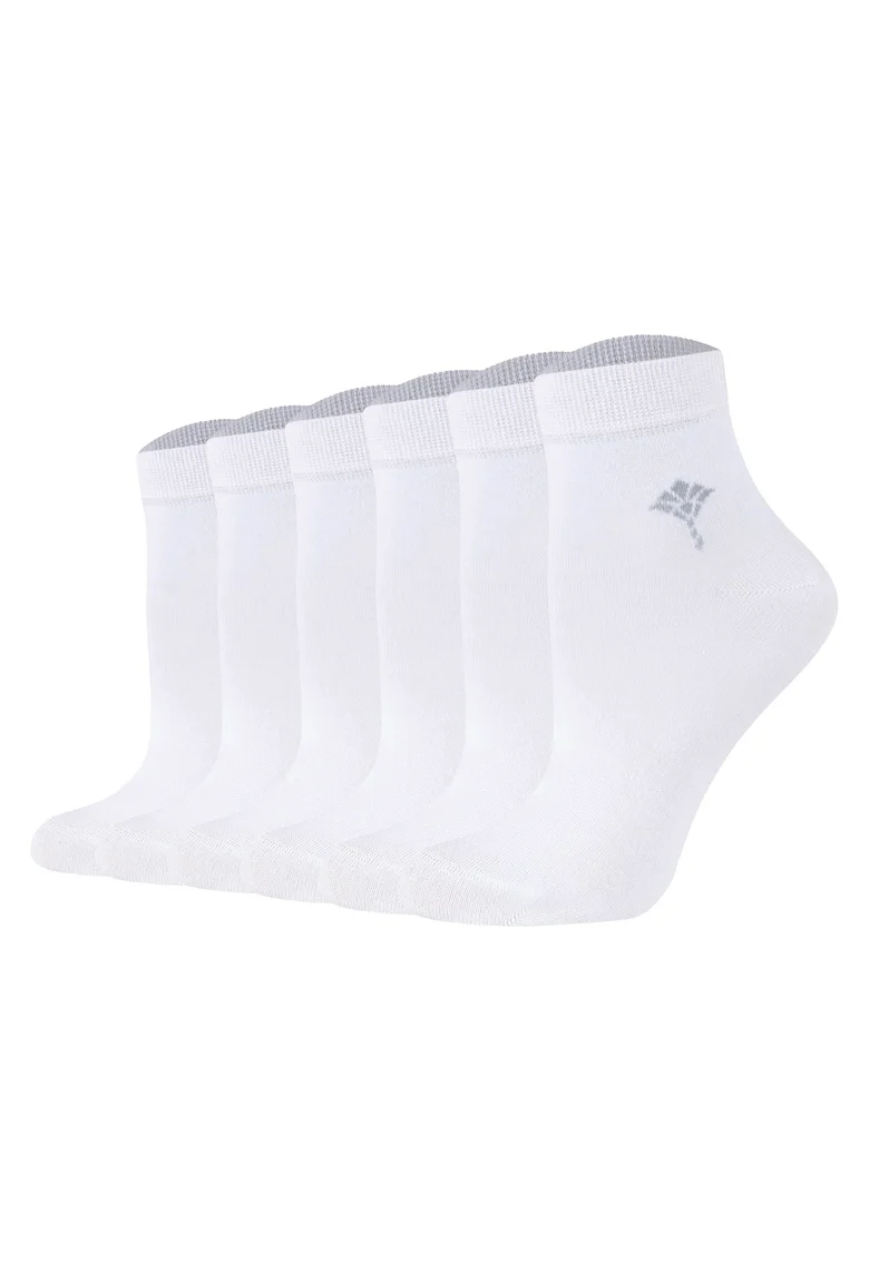 Set de sosete scurte din amestec de bumbac - 6 perechi, Alb