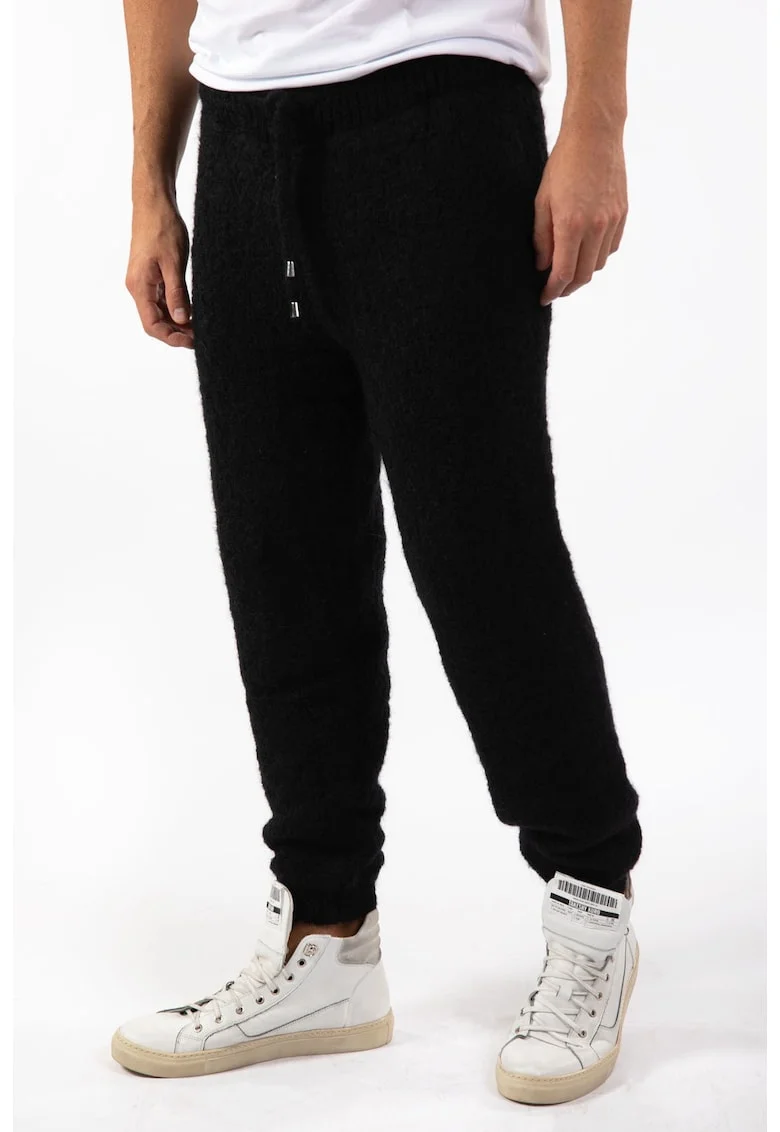 Pantaloni sport din lana cu snur in talie,