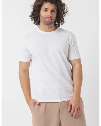 Tricou slim fit din bumbac Tegood, Alb