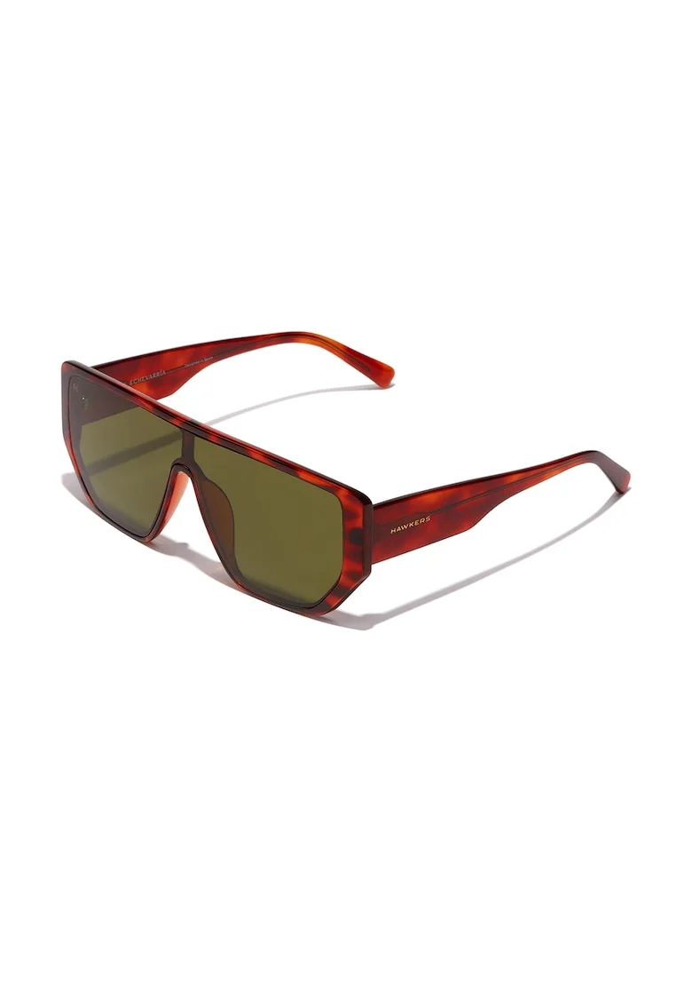 Ochelari de soare dreptunghiulari cu animal print, Rosu