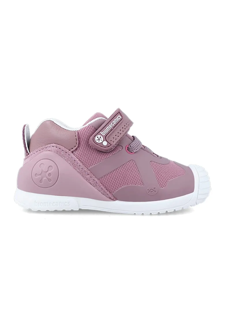 Pantofi sport cu talpa wedge si inchidere velcro, Alb/Lila