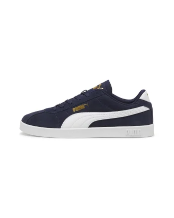 Pantofi sport Club II Intense unisex de piele intoarsa, Alb/Bleumarin
