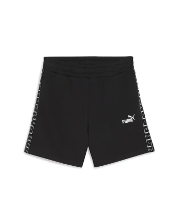 Pantaloni scurti din amestec de bumbac cu benzi laterale cu logo, Negru