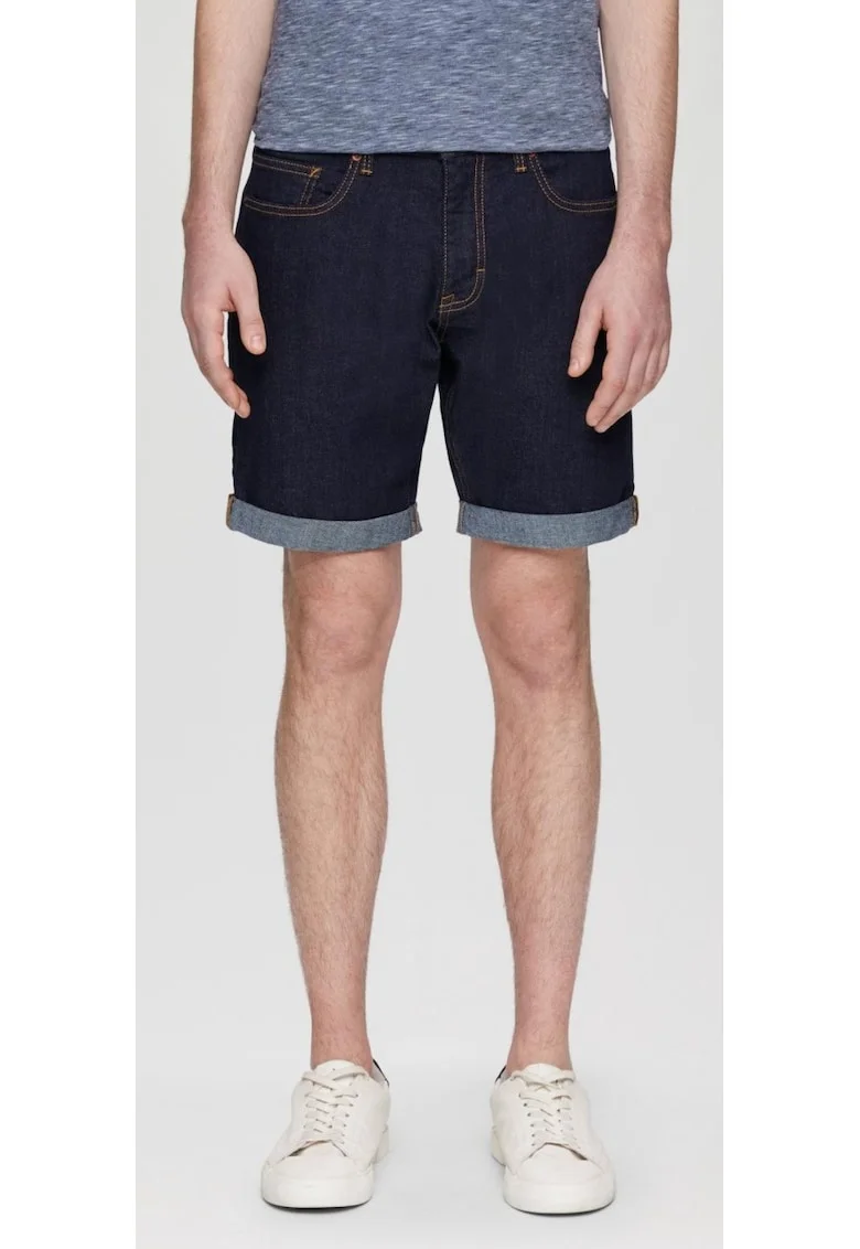 Q/S by s.Oliver Pantaloni scurti de blug barbati, John cu talie medie si croiala Regular Fit, Indigo, Albastru indigo