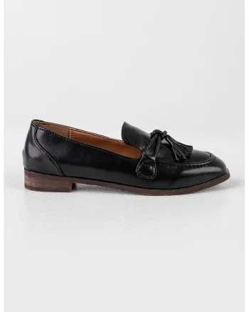 Pantofi loafer uni din piele ecologica, Negru