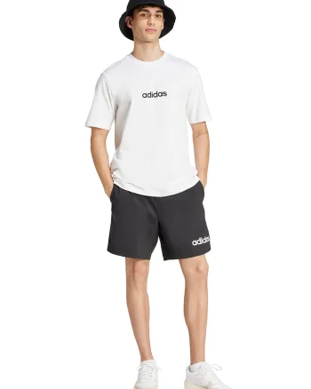 Tricou cu logo pe piept si decolteu la baza gatului, Negru/Alb optic