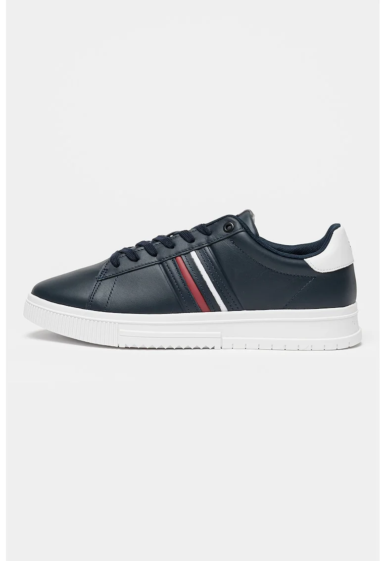 Pantofi sport din piele Modern Cupsole, Alb/Visiniu/Albastru ultramarin